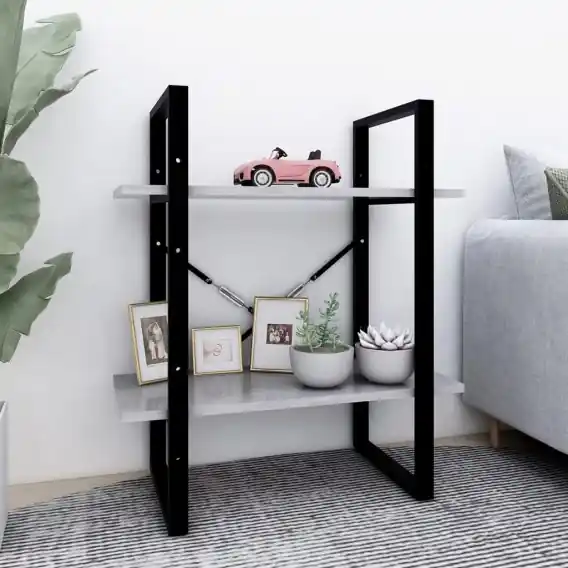 2-poziomowy regał na książki, szarość betonu, 60x30x70 cm Lumarko! - Hurtownia wielobranżowa Lumarko Oferta limitowana